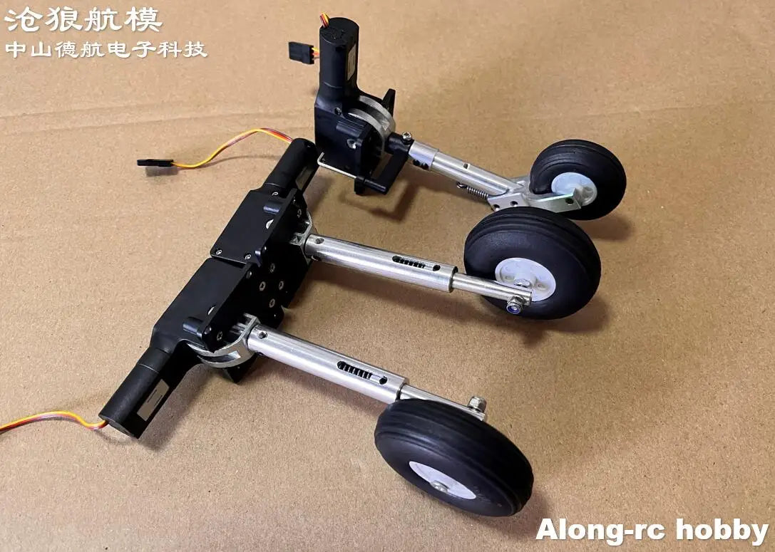 RC Plane Models Parts Height 111mm Retractable Landing Gear with PU Wheels for 2-3.5kg Hobby Airplane Aircraft DIY Jet Fighter