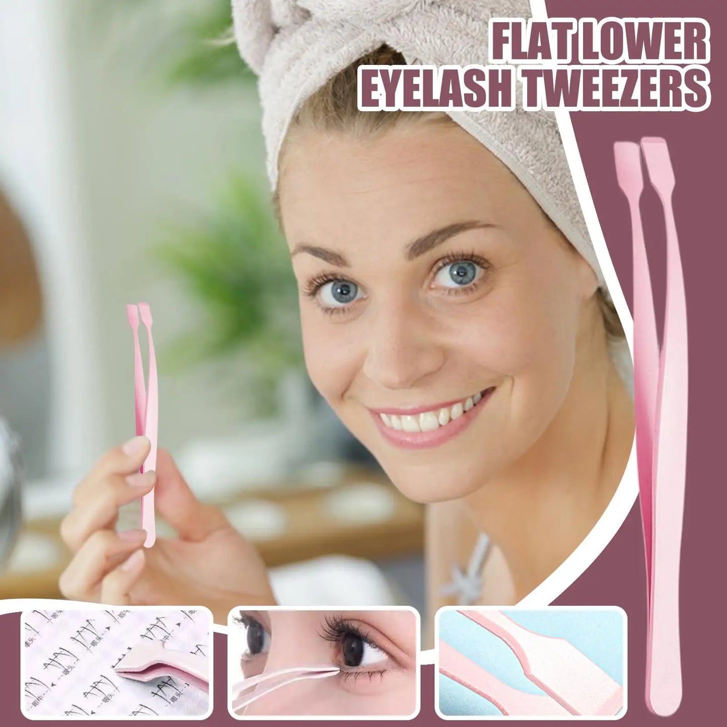 Lash Applicator Tool Eyelash Cluster Applicator Tweezers Non Slip Precise Professional Makeup Tool for Travel Salon Separating