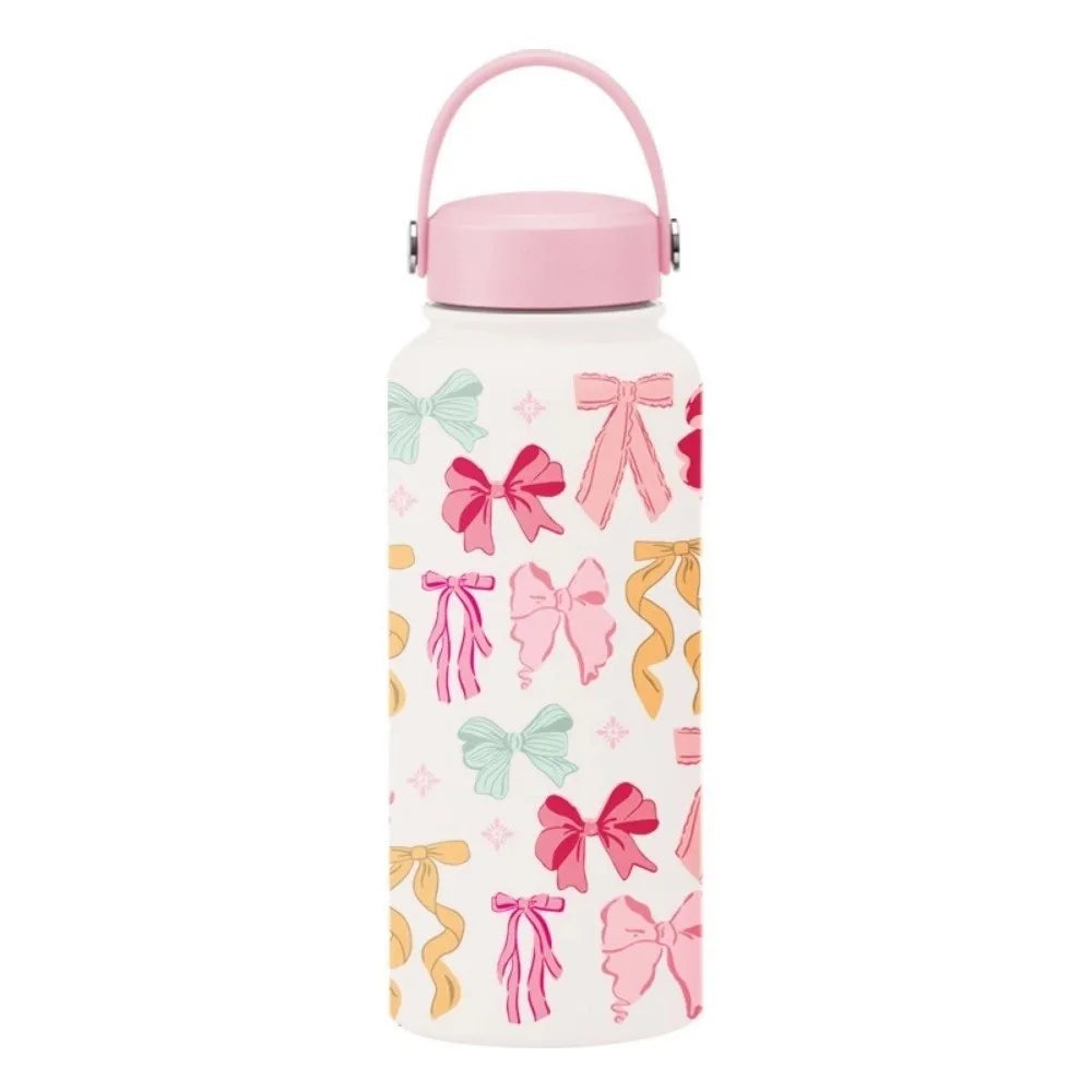 Gift INS Insulated Water Bottle Portable 1L Outdoor Insulated Mug Stainless Steel Leak-proof Thermal Water Bottle Office