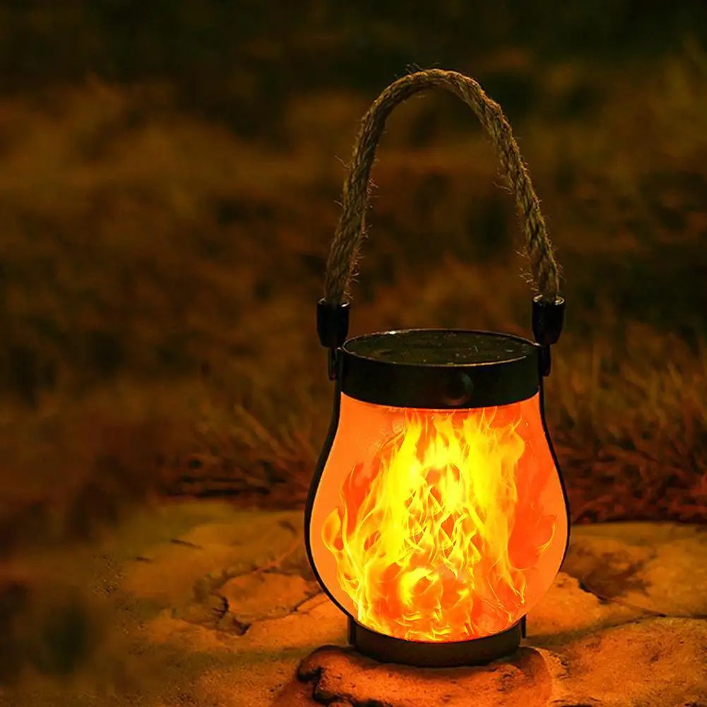 Solar Lanterns Outdoor Waterproof With Realistic Flickering Flame, Dual Charging (USB/Solar) For Yard Patio Garden Porch Decor