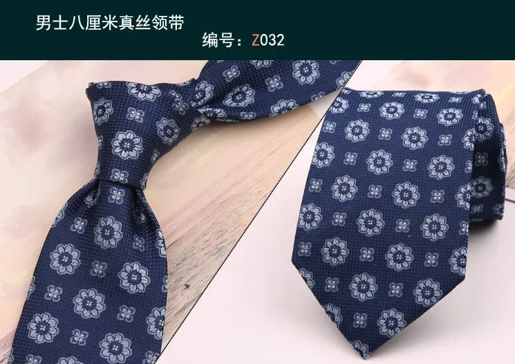8cm Adult Silk Neckties for Mens Suits Wedding Neck Ties Retro Striped Corbatas Gravata Neckwear Gentleman Gravatas Tie