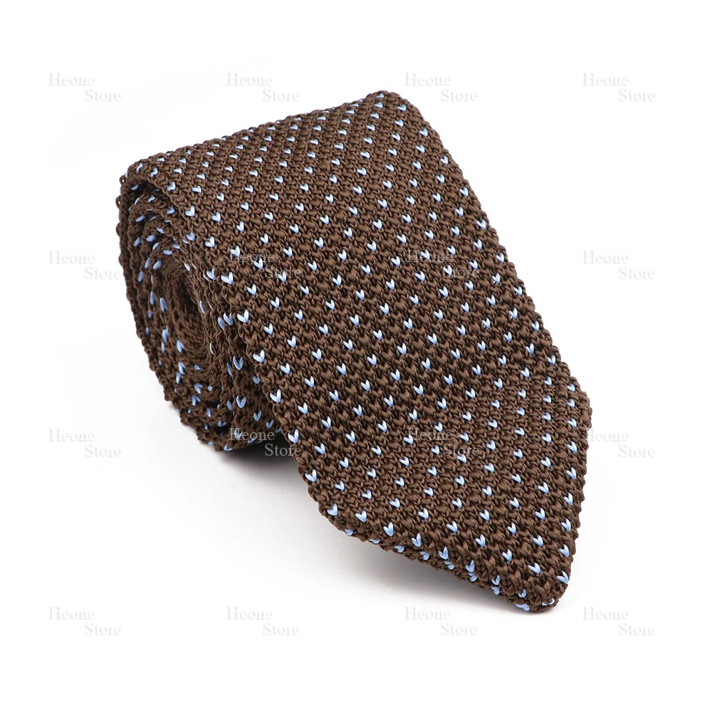 New Mens Knitted Ties Classic Striped Skinny Necktie For Business Wedding Party British Style Necktie Winter Neck Wear Accessory