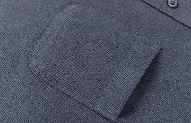 New Men Pure Cotton Flannel Soft Regular-fit Long Sleeve Brushed Shirt Single Pocket Comfortable Casual Solid Color Shirts S-5XL