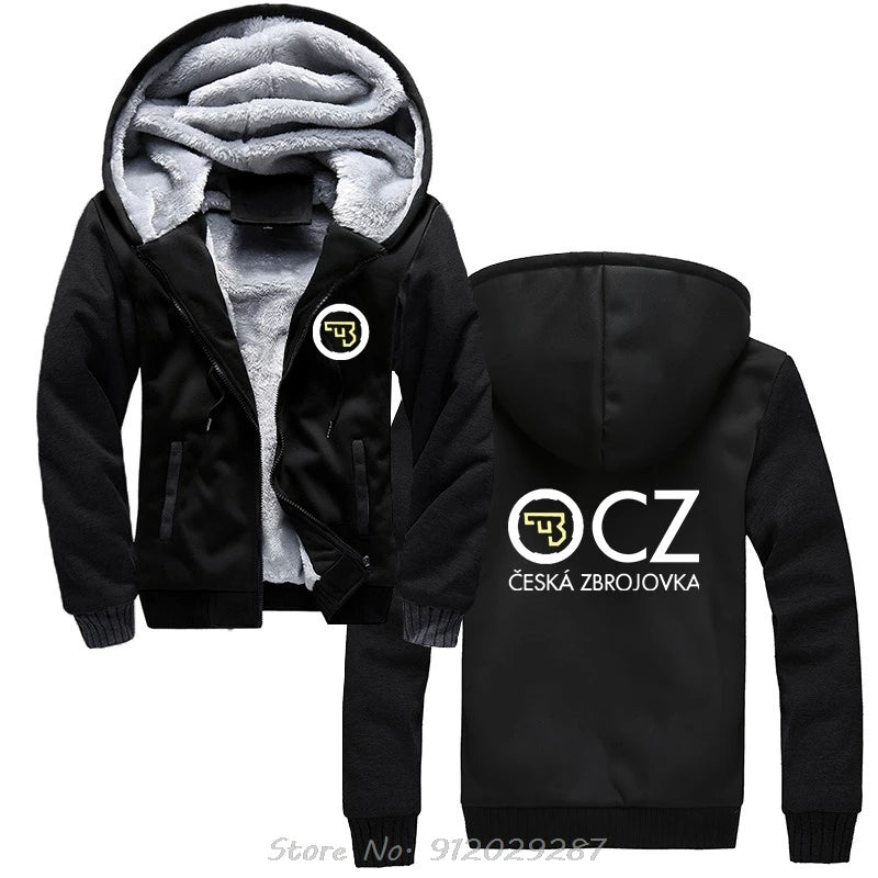 CZ Ceska Zbrojovka Czech Firearms Hoodie Men Hoody Cotton Jacket Zip Up Hoodies Men's Clothing Winter Coats Casual Streetwear
