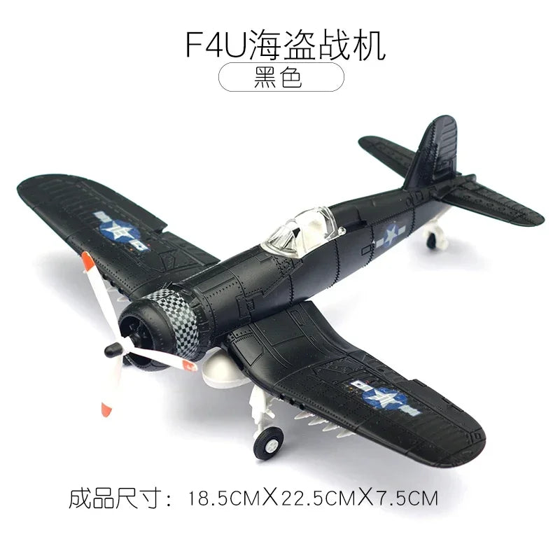 1/48 WWII Fighter Model Pirate Mustang Spitfire Hurricane BF109 4D Assemble Aircraft Plastic DIY Airplane Toy Building Kits