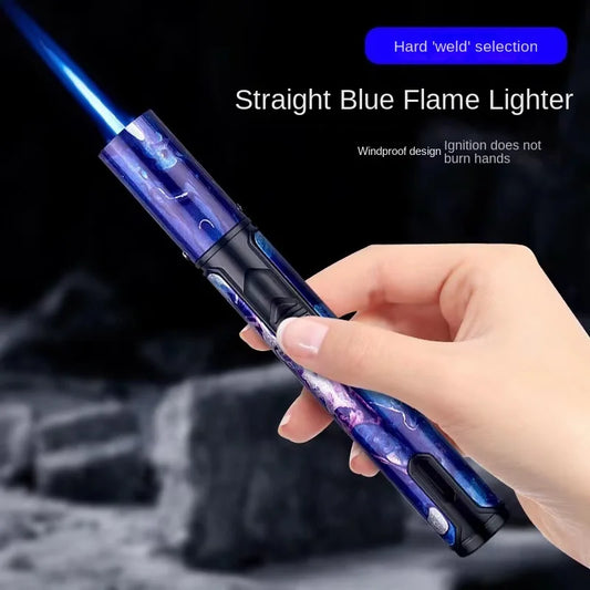 HONEST Metal Torch Windproof Lighter Refillable Pen Lighter Jet Flame Butane Lighter Kitchen BBQ Candle Camping Men's Gadget