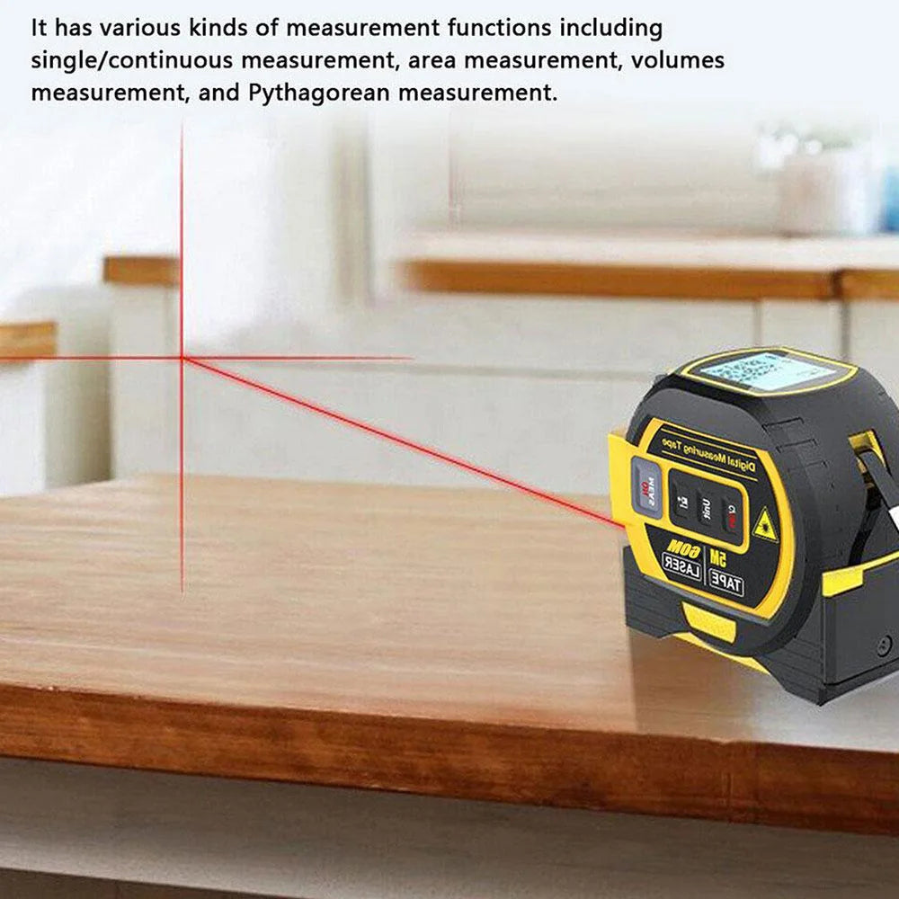 3 In 1 Laser Tape Measure Rangefinder 5m Tape Ruler Infrared High-precision Intelligent Electronic Ruler Building Distance Meter