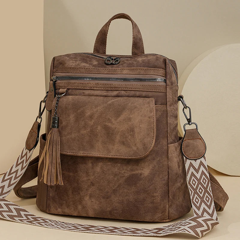 Ladies Daypacks Fashion Backpacks Women Big Travel Bagpack Large School Bags for Girls Solid Color Leather Rucksacks Female