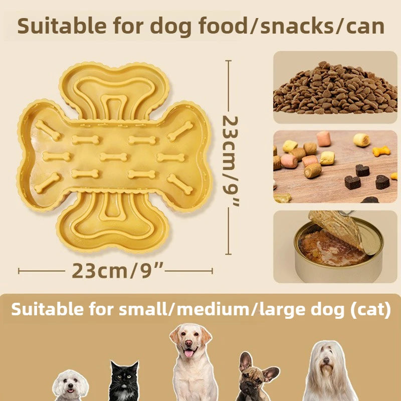 Portable TPR Dog Food Bowl Training Slow Feeder Dogs Bowl Dry Wet Separation Pet Bowls Licking Bottom Suction Cup Pets Supplies
