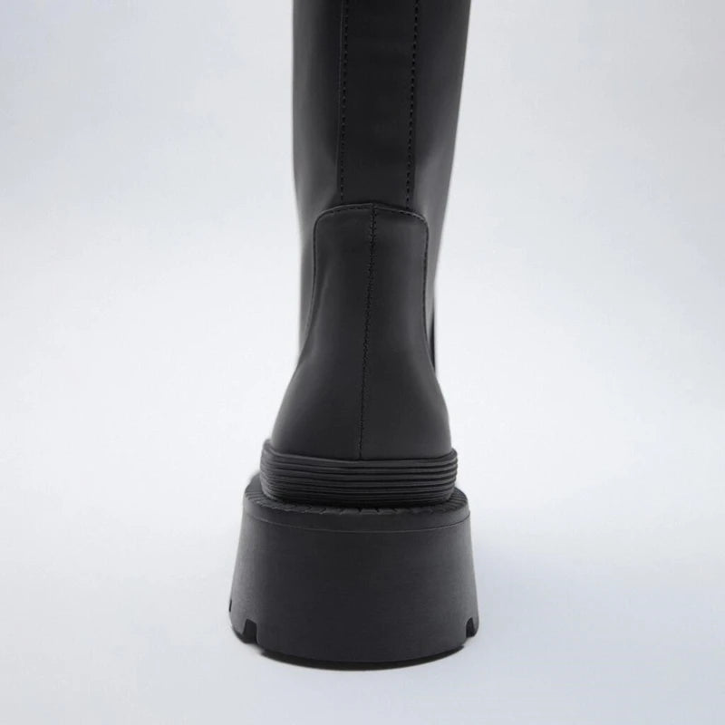 Women Long Boots Autumn Winter Knee High Boots Fashion Shoes Female Footwear Thigh High Boots Leather Knee-High Motorcycle Boots