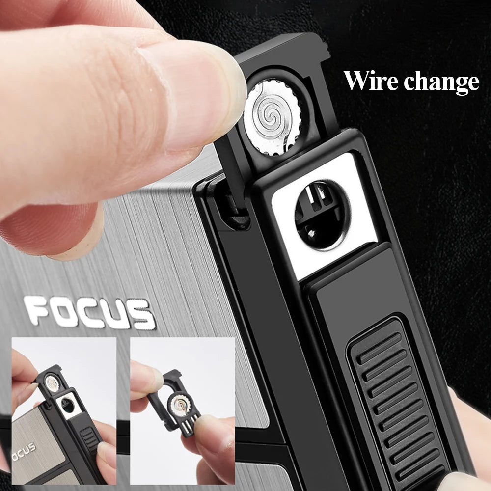 20 Sticks Cigarette Case Metal Lighter Turbo Butane Cigarette Capacity Gas Cigarette Lighter Gadget Lighter Box Men's Gift