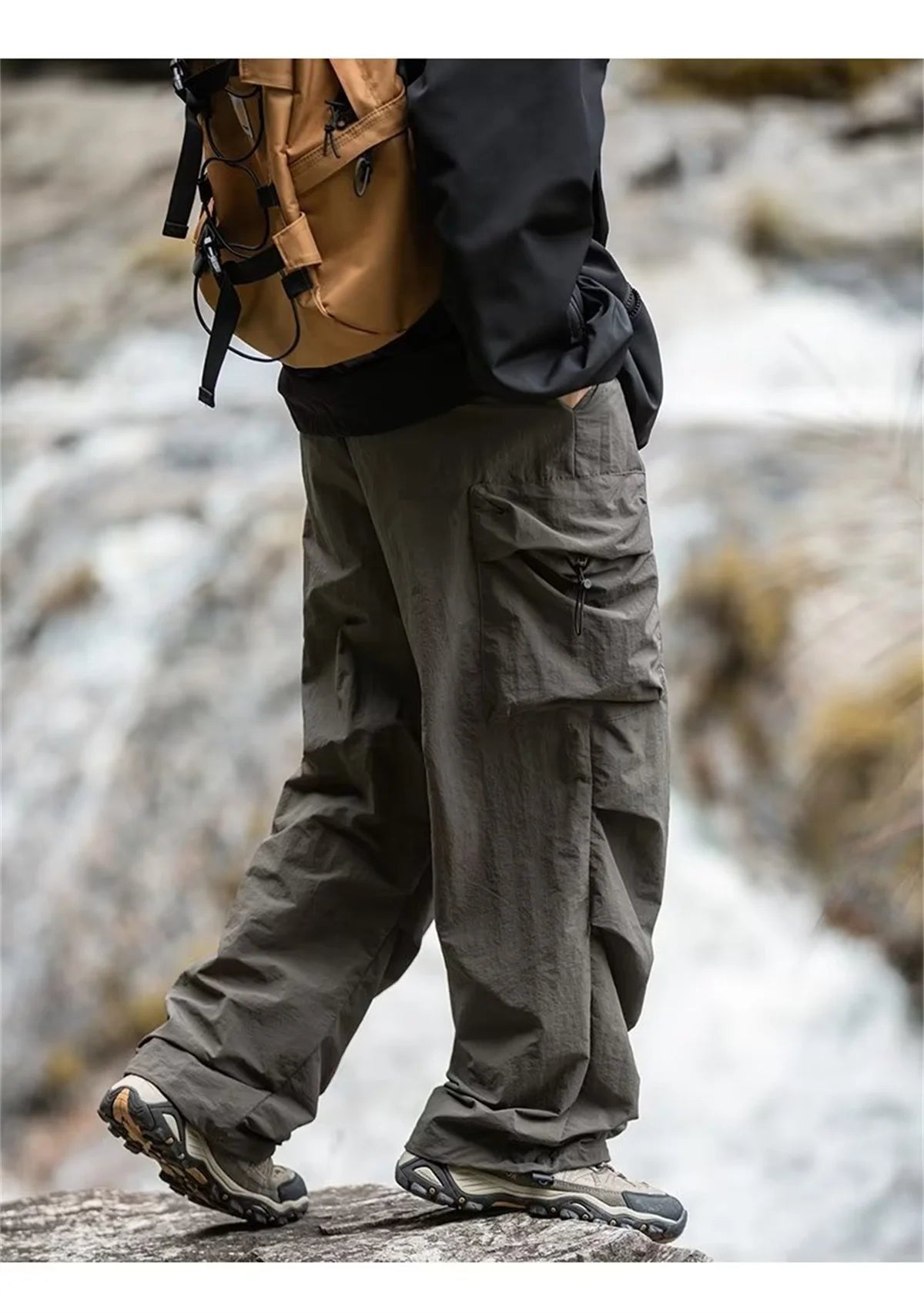 Men's Spring Autumn Japanese Style New Waterproof Hip Hop Mountaineering Pants Casual Harajuku Work Cargo Outwear Trend Pants