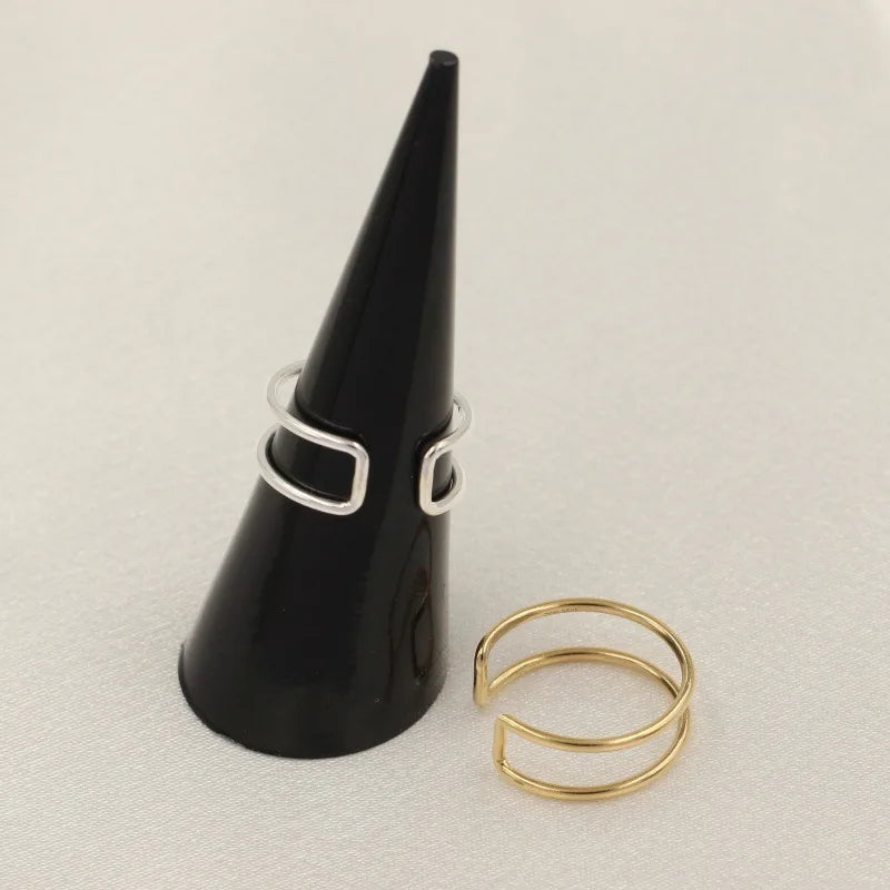 Sterling Silver Double Layer Adjustable Rings for Women, Boho Jewelry, Minimalist Knuckle Ring