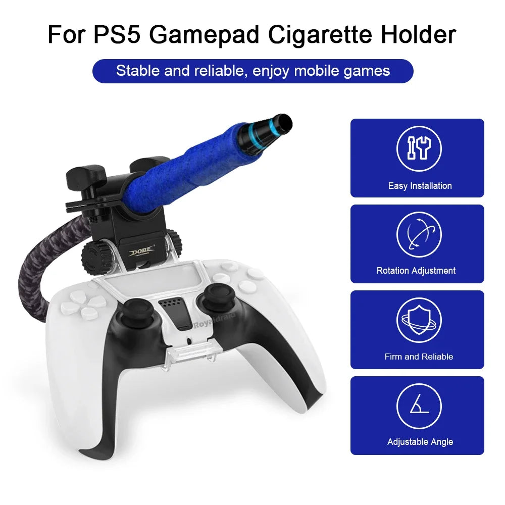 For PS5 Hookah Hose Holder Shisha Aluminum Handle Holder For Playstation5 Game Controller Chicha Narguile Water Smoking Accessor