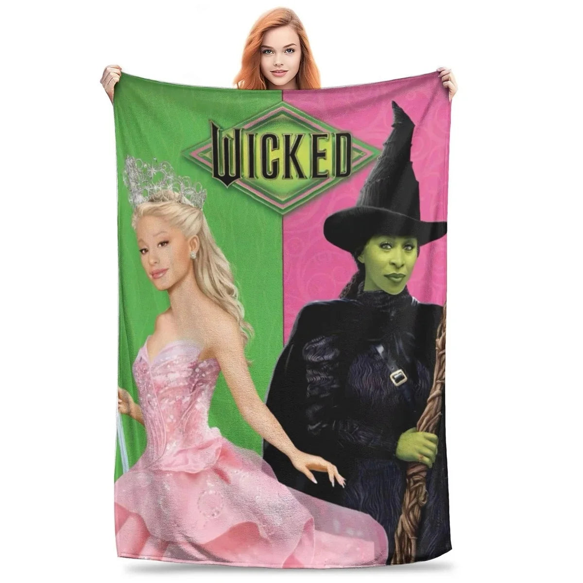 Wicked Musical Movie 2024 Blanket Soft Throw Blanket for Home Bedroom Bed Sofa Travel Office Solid Cover Blanket Kids 3D Quilt