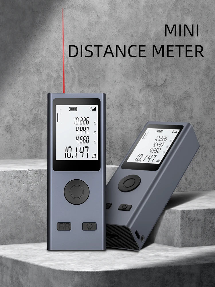 NOHAWK Mini Laser Distance Meter USB Rechargeable Portable Handheld Digital Laser Tape Measure Range Finder Test Tool