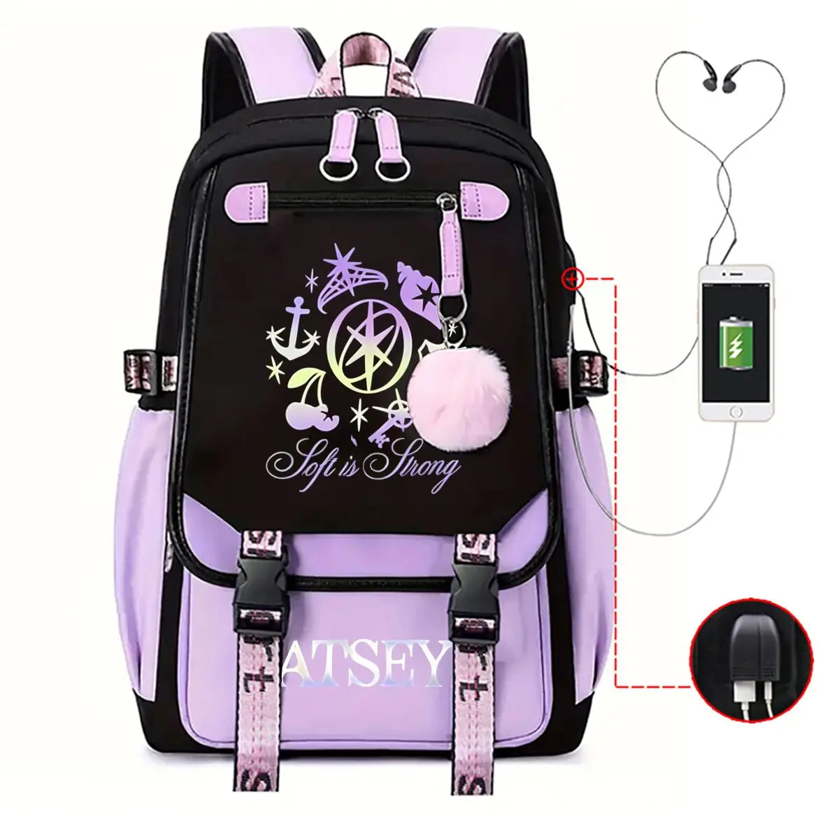 Trendy Girl Group School Bags for Students Girls Large Capacity Travel Book Bag Usb Charging Laptop Backpack Children Backpacks