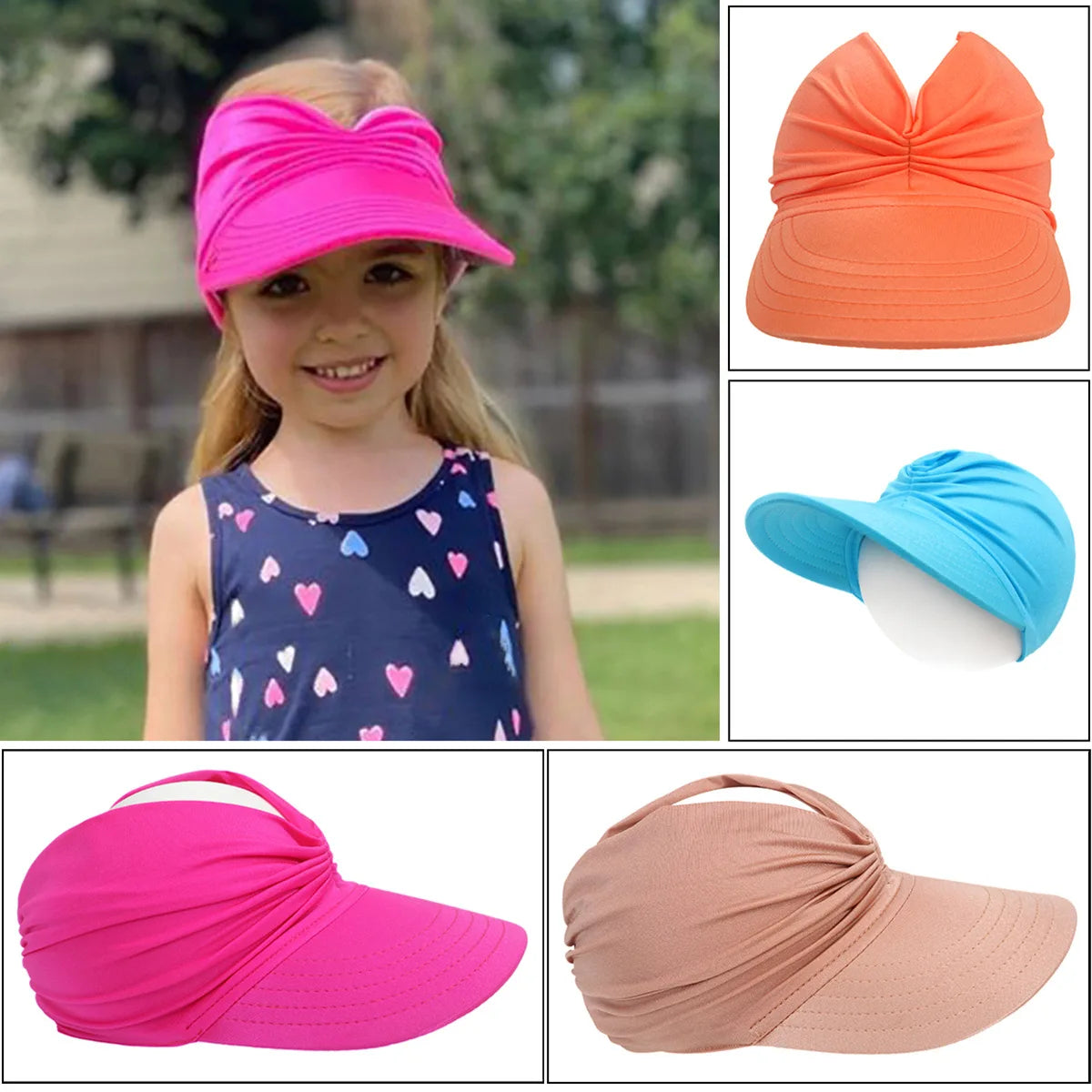 Summer Sun Hats Beach BabyGirls Boys Wide Brim UV Protection Baseball Cap for Kids Outdoor Quick Dry Breathable Empty Top Hat
