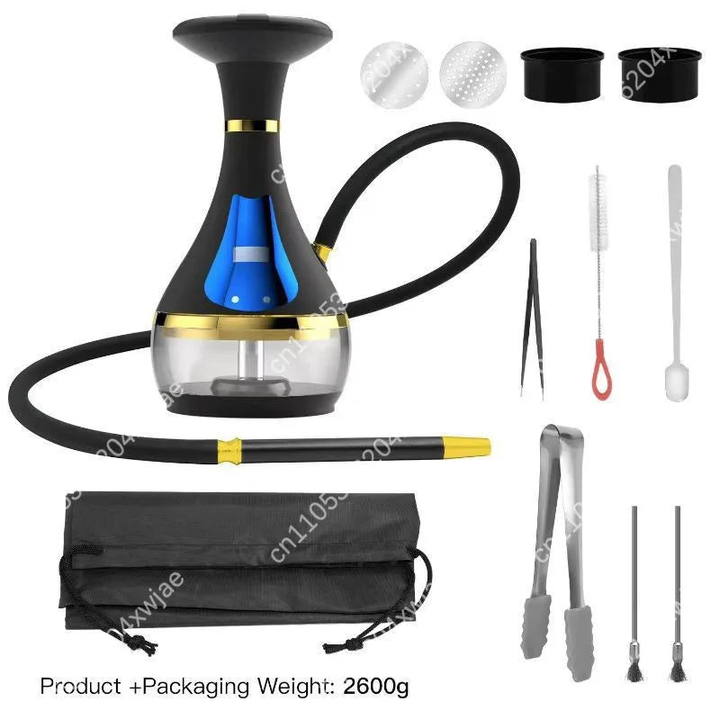 Electronic Shisha with LED Display, Fast Heating USB Rechargeable E-Hookah for Personal Use