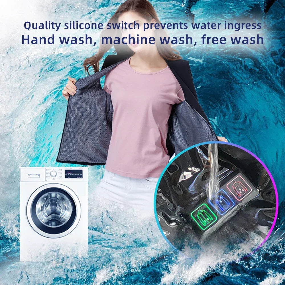 2024 Winter Mens Thermal Clothing Electrical Cotton Heated Vests USB Heating Down Jacket Warm Sleeveless Women Fishing Hunting