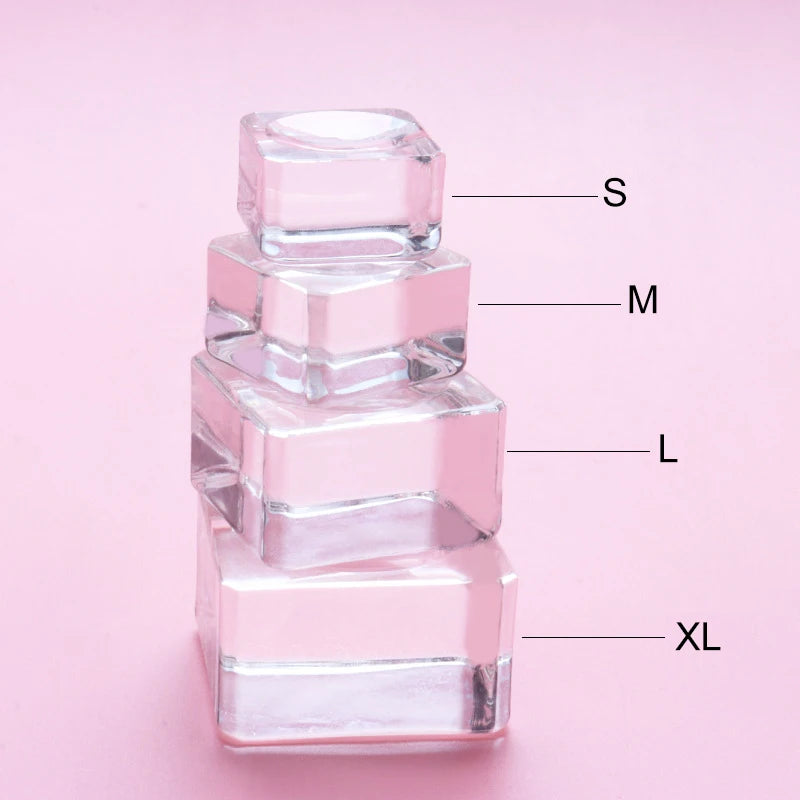 Eyelash Glue Pallet Crystal Glass Eyelash Glue Stone For False Eyelash Extension Lashes Stand Nail Art Color Palette Makeup Tool