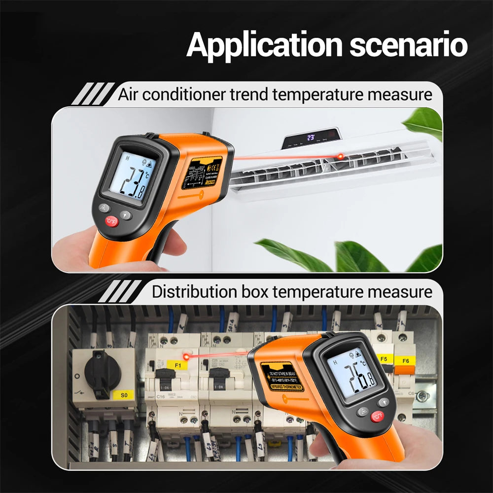 Digital Infrared Thermometer Non-contact Thermometer Industrial Precision Laser Temperature Meter Pyrometer Instrument Tool