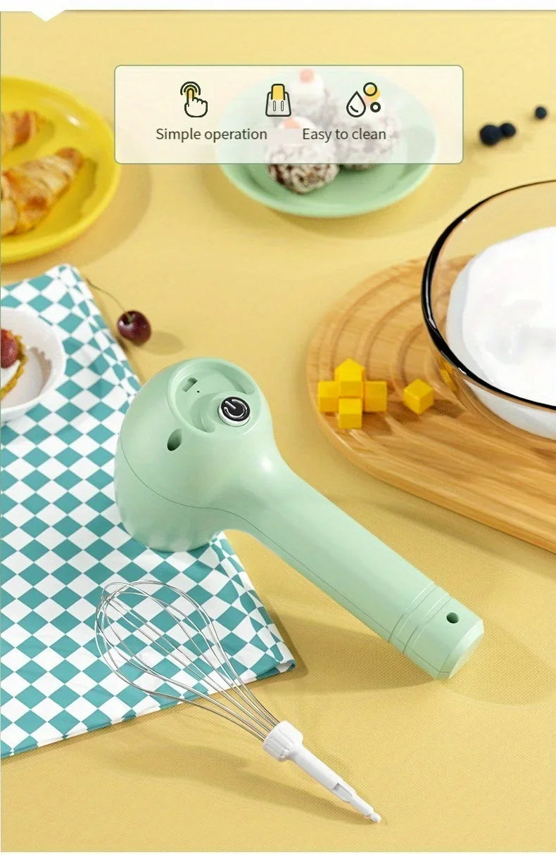 Wireless Portable Electric Food Mixer Automatic Whisk Egg Beater Butter Cream Vertical Whipper Kitchen Cordless Hand Blender