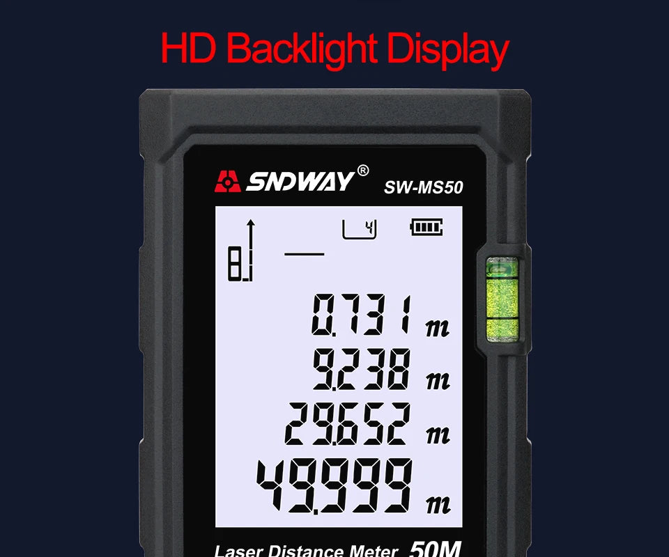 SNDWAY laser distance meter 40M 60M 80M 100M rangefinder trena laser tape range finder build measure device ruler test tool