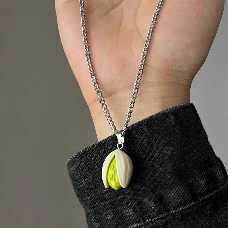 Fashionable Pistachioes Pendant Necklace Portable Comfortable Jewelry Pieces for Daily Wear and Special Occasions