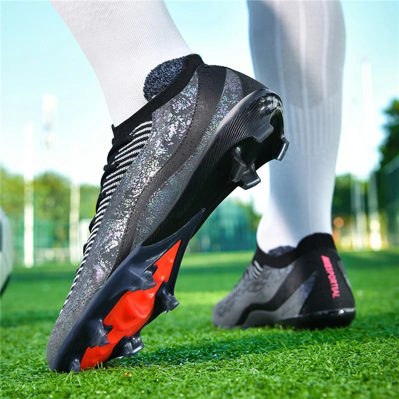 New Men's Soccer Shoes Professional Football Boots Non-Slip Cleats FG/TF Grass Outdoor Training Athletic Sneakers