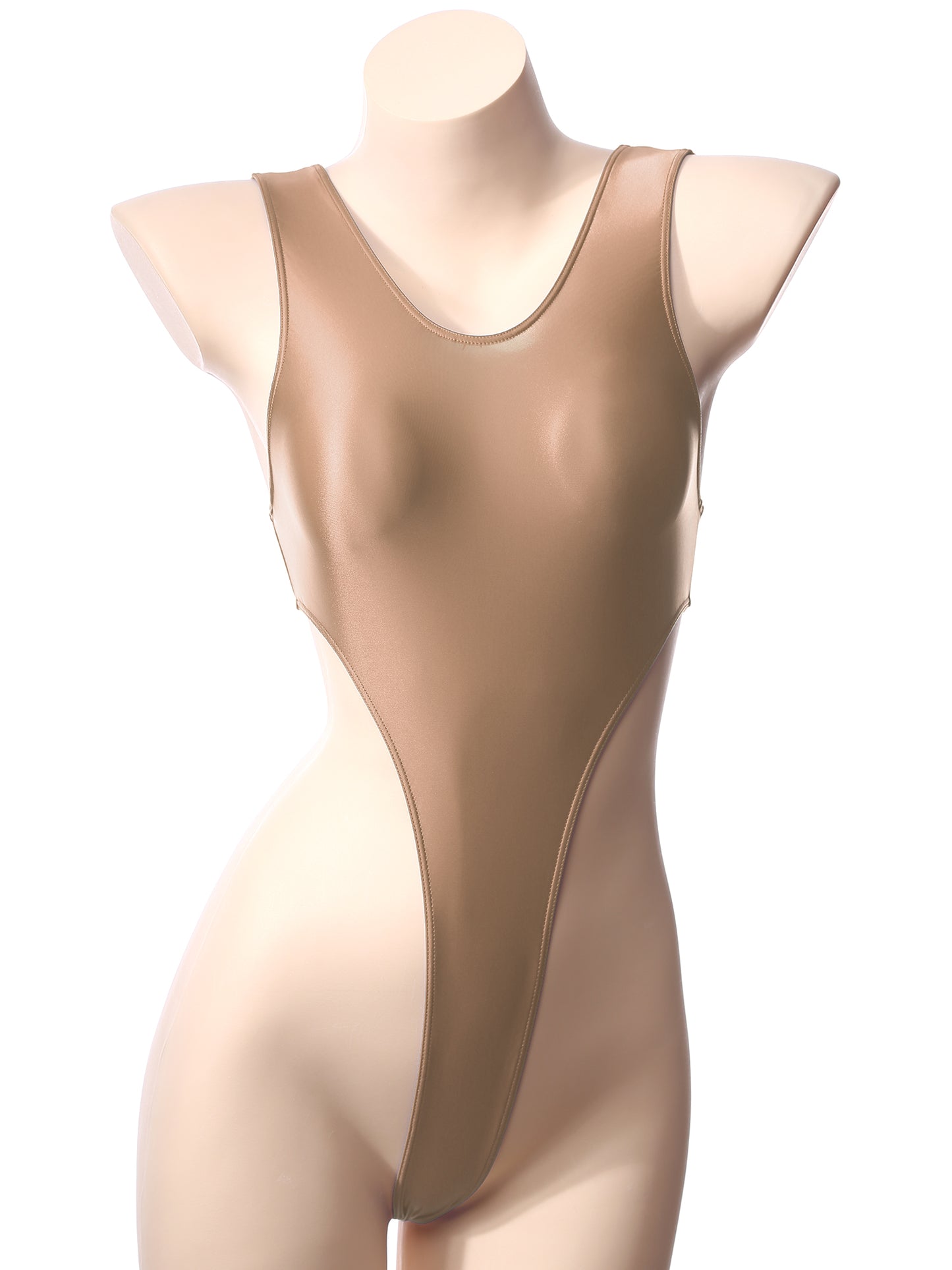 Women Bathing Suit Solid Color Swimsuit Glossy Backless High Cut Dance Yoga Bodysuit Underwear Swimwear Leotard Beachwear
