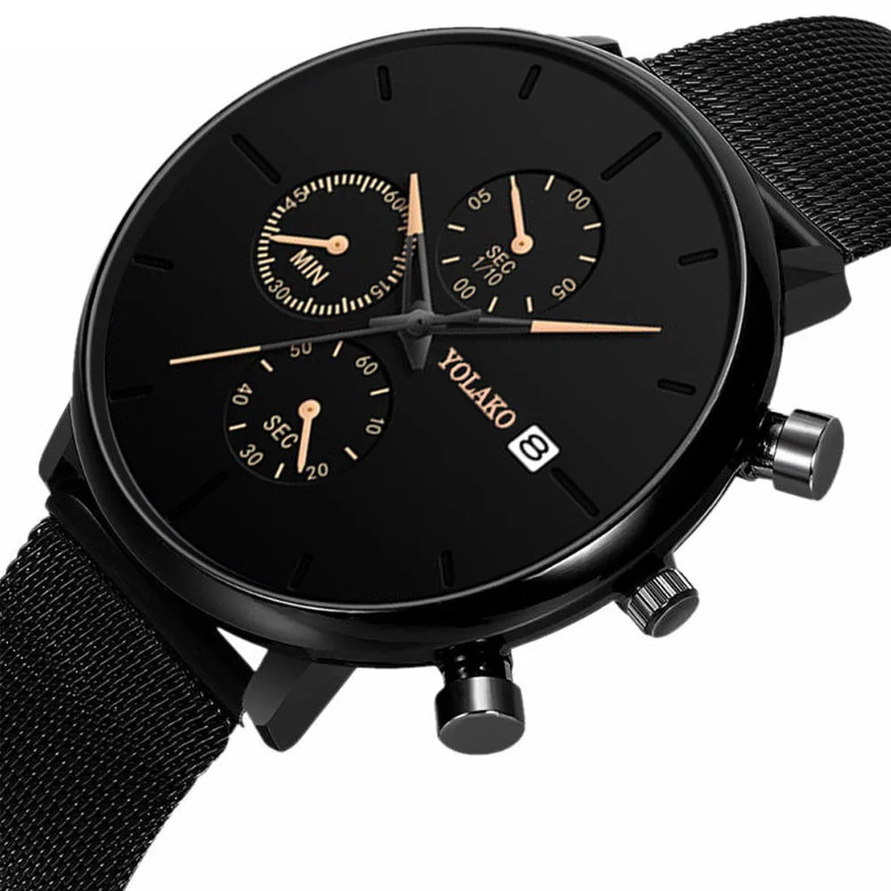New Women Luxury Watches for Men Business Casual Ultra Thin Clock Male Stainless Steel Mesh Belt Quartz Watch relogio masculino