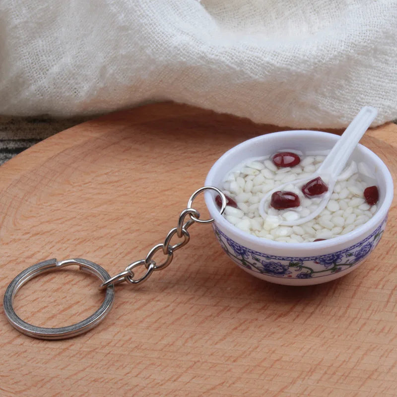 New Styles Simulation Food Key Chains Bowl High Quality Bowl Shape Key Chain Pendant Wholesale