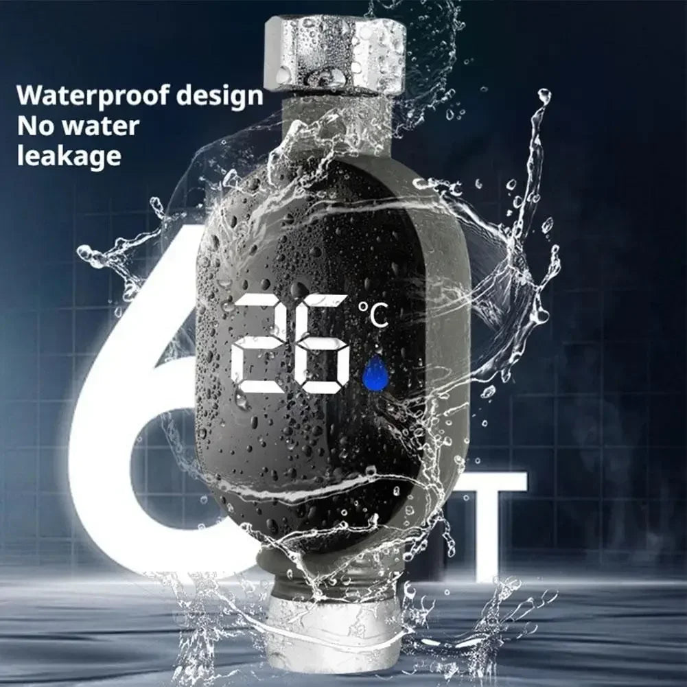 Shower Water Thermometer LED Digital Display&Intelligent Touch Activation 0℃~99℃ Bath Thermostat For Home Bathroom Measurement