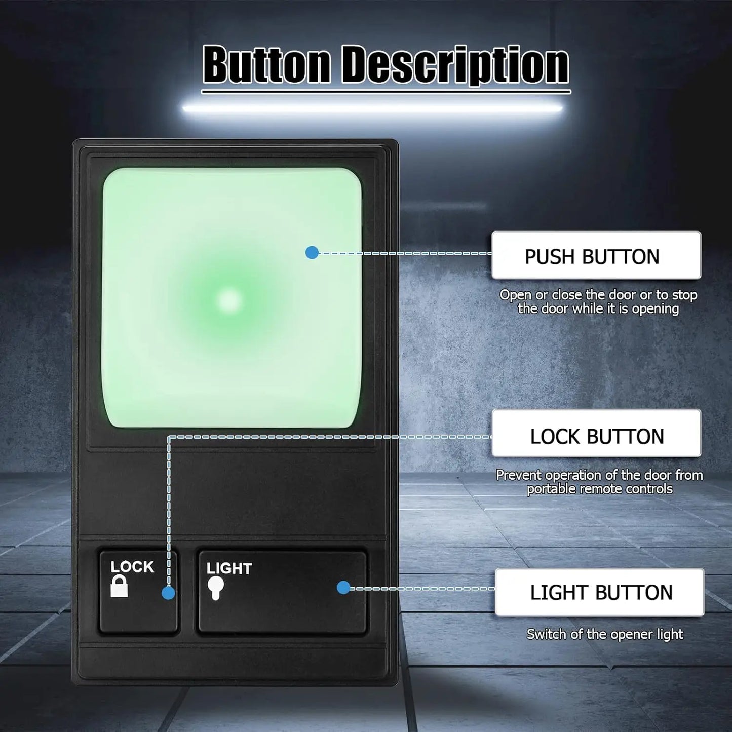 Garage Door Opening Button, Multifunction Control Replaces Wall Panel Keyboard, Compatible with 41a5273-1 78lm Ga,White Box 1pcs