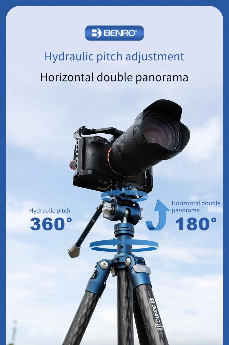 Benro CyanBird Blue bird Carbon Fiber Tripod CB259AFK/CFK/258 Camera SLR Stand Aluminum head Micro Single Handle hold W/FS20PRO