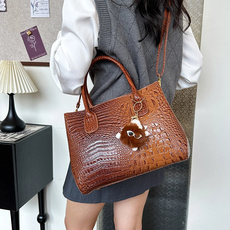 Ladies Quality Leather Shoulder Bags for Women 2026 Luxury Designer Handbags Classic Female Commute Fashion Large Capacity Tote