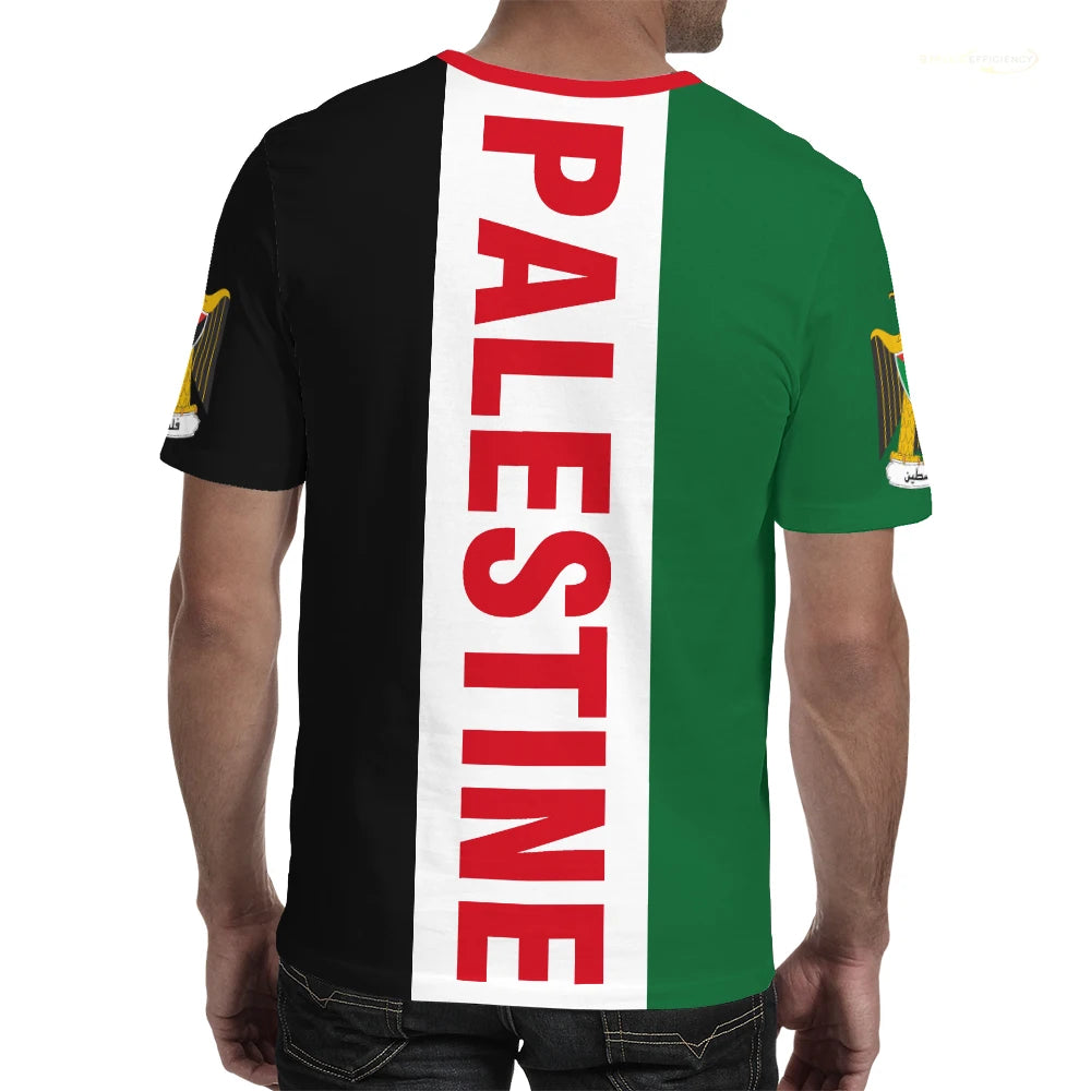 Palestinian Flag T Shirt Summer Sports Football Jersey Men's Graphic Short Sleeved T-shirts Palestine National Day Gift Tees