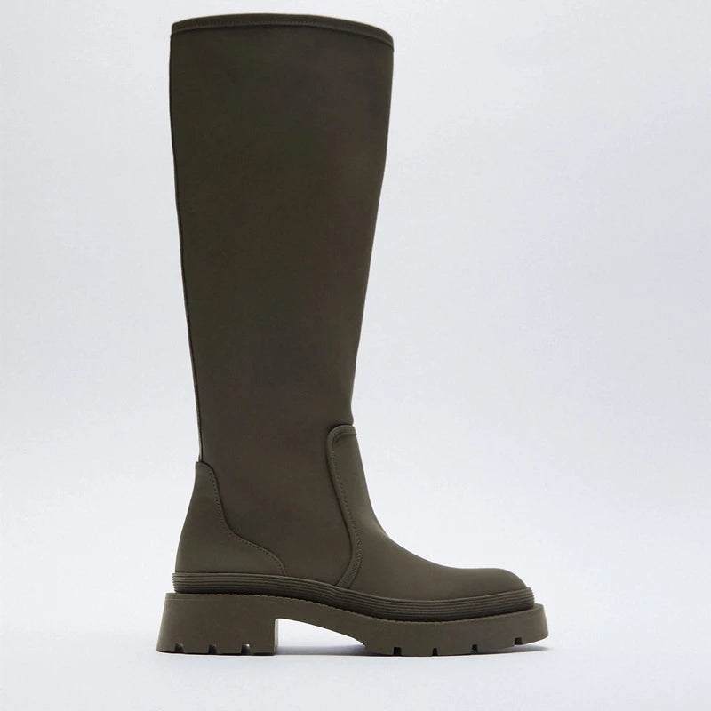 Women Long Boots Autumn Winter Knee High Boots Fashion Shoes Female Footwear Thigh High Boots Leather Knee-High Motorcycle Boots