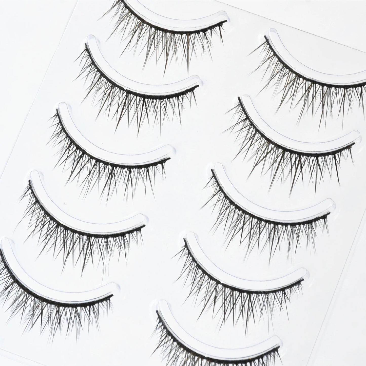 Strips False Eyelashes Full Strip Hard Stem Baby Straight Fish Tail fake eyelash Natural lashes for Double Eyelid Cosplay