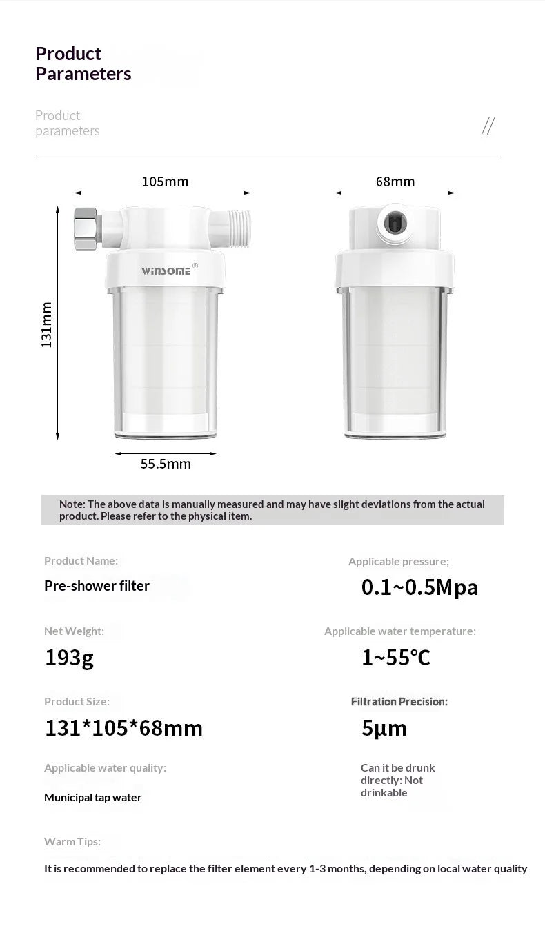 Water Heater Filter Washing Machine Pre-filter Tap Water Faucet Water Purifier Shower Bath Filter Cartridge PPF Cotton