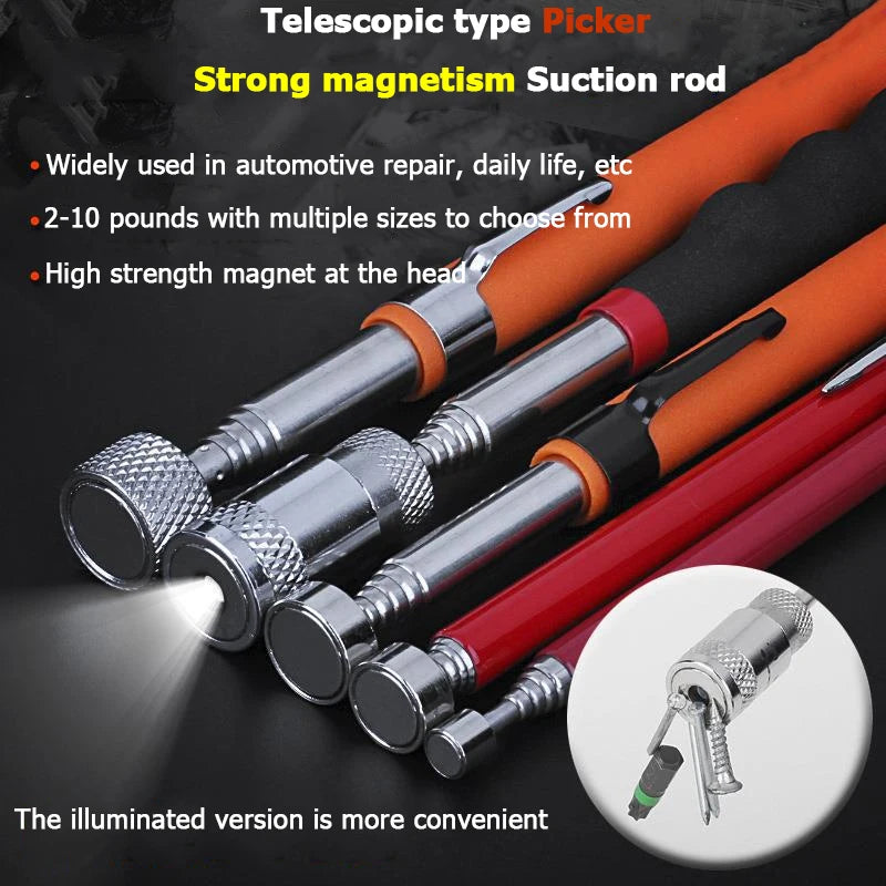 Telescopic magnetic pen mini portable retractable pick-up rod can pick up nuts and bolts convenient tool