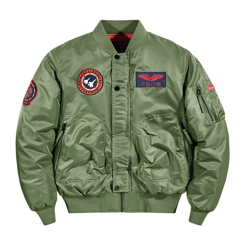 Men's winter jacket 2025 model  Thick and warm coat Men's flight jacket  Thick and warm padded coat - With a stand-up collar