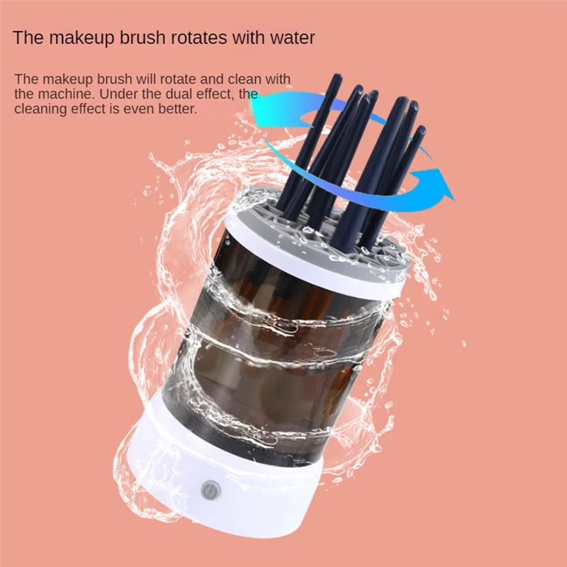 AA20-Makeup Brush Cleaner Electric Makeup Brush Cleaner Machine+Makeup Brush Cleaner Mat For All Size Makeup Brush Tools Durable