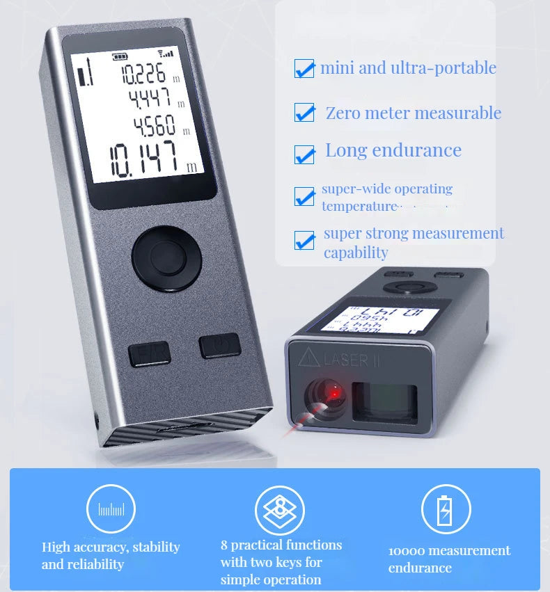 Smart Laser Rangefinder, Intelligent, 30M, Digital Laser Rangefinder Mini Usb Charging Rechargeable Handheld Distance Meter
