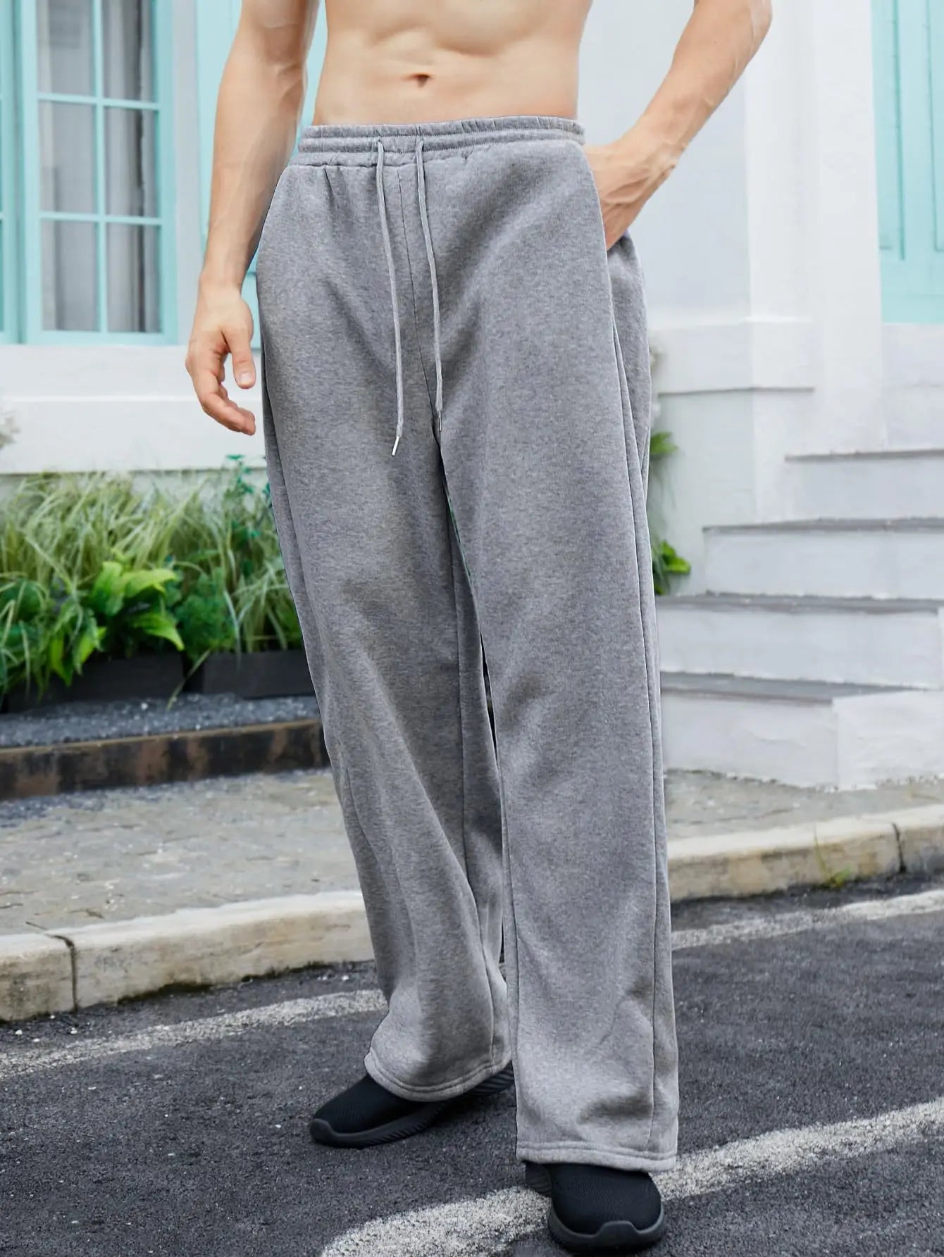 2025 New Korean style Sweatpants Sport Pants Men Running Pants Spring Summer Loose Casual Sweat Pants Straight Jogging Pants Men