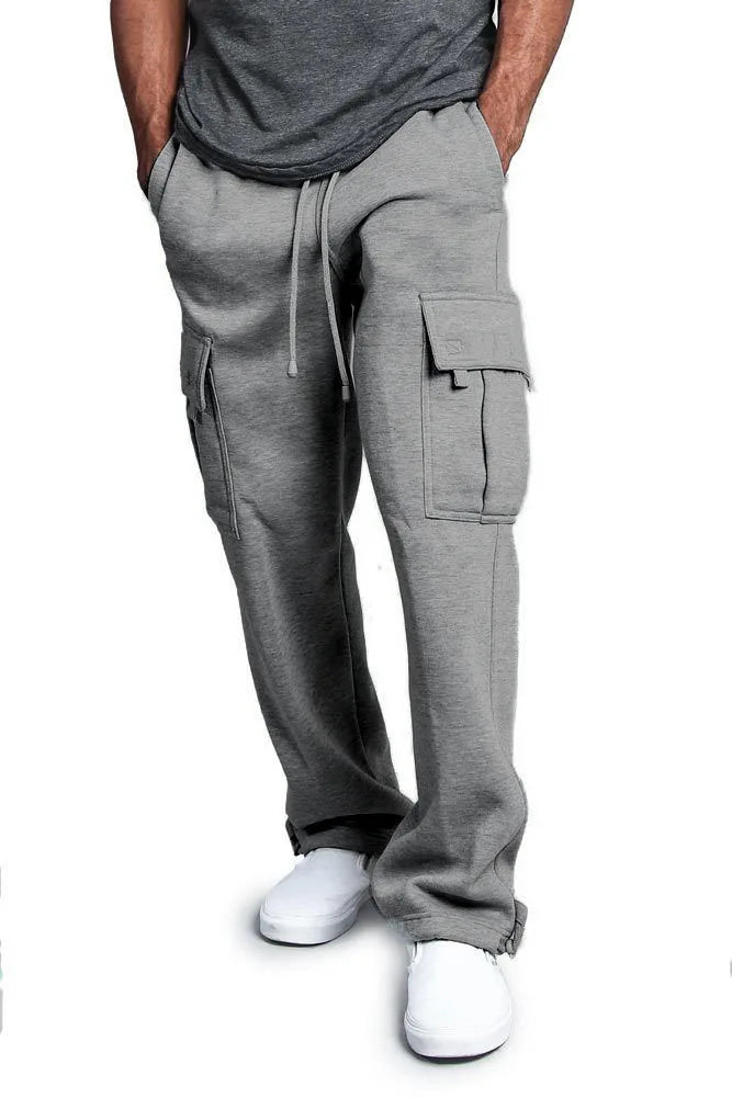 Spring and Autumn New Men's Sports Leisure Trousers Multi-pocket Loose Solid Color Cargo Work Pants Streetwear Men Pants