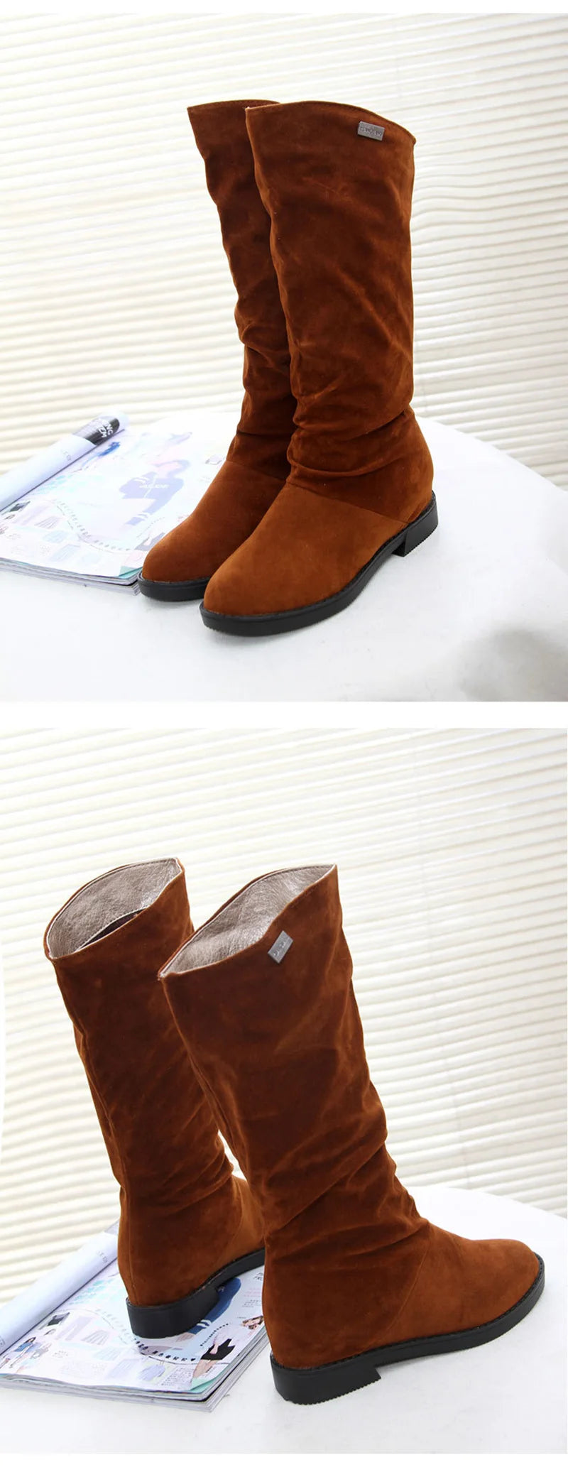 New Winter Shoes Women Snow Boots Flat Non-slip Mid-Calf Boots Soft Brand Ladies Footwear Black Red YX1749