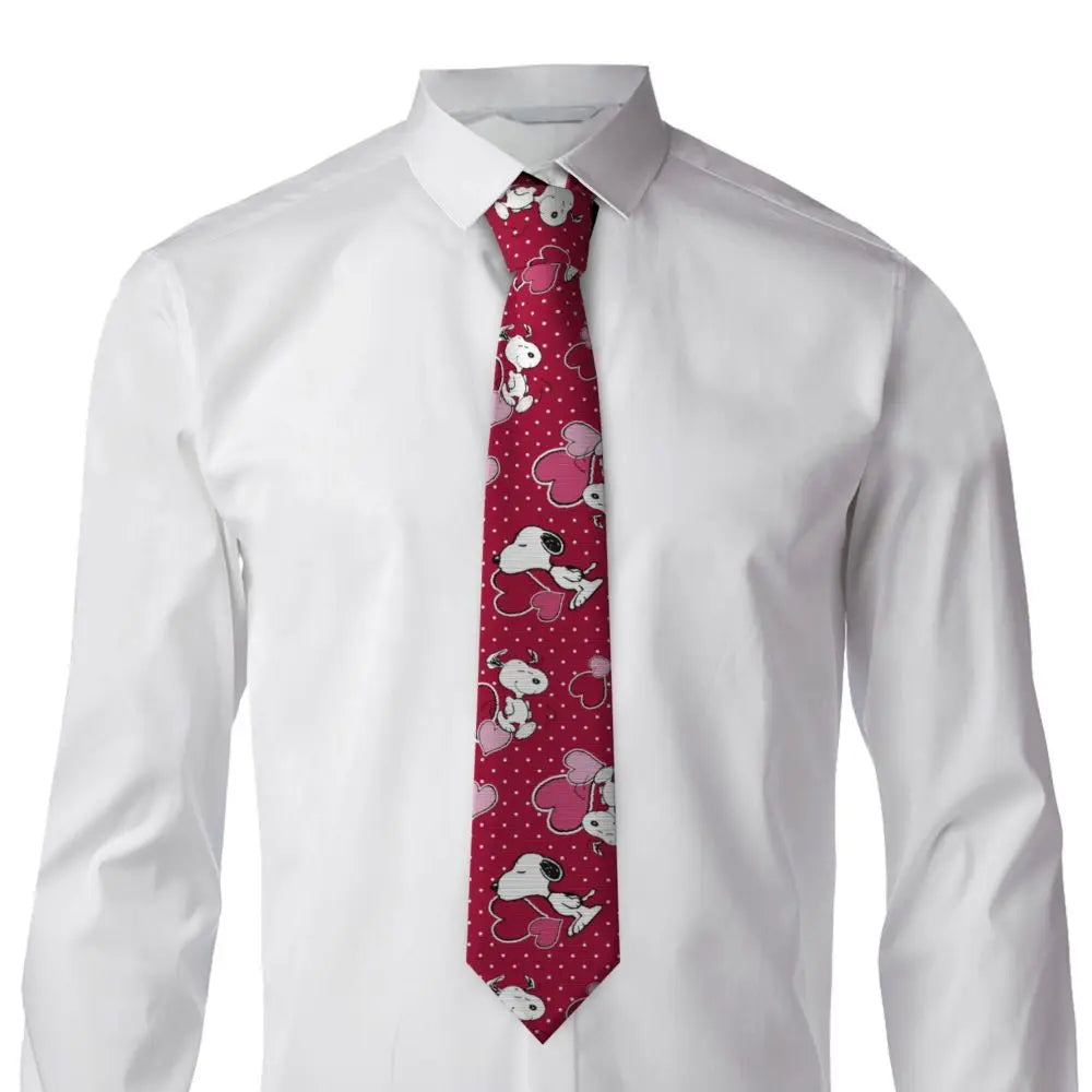 Snoopys & Woodstock Smile Giggle Laugh Neckties Silk 8 cm Neck Tie for Mens Shirt Accessories Cravat Wedding Accessories Office