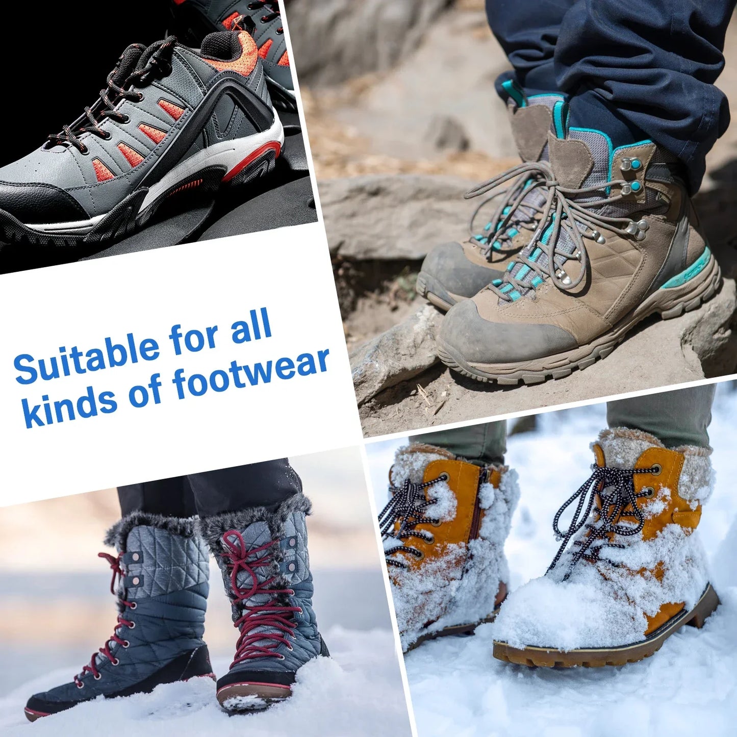 Winter Outdoor Hiking Climbing Snow Spikes Crampons Cleats Chain Claws Grips Boots Cover Ice Gripper Spike for Shoes Anti Slip